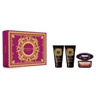 Versace Crystal Noir zestaw woda toaletowa spray 50ml + żel pod prysznic 50ml + balsam do ciała 50ml