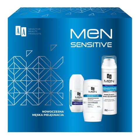 AA Men Sensitive zestaw balsam po goleniu 100ml + pianka do golenia 250ml + antyperspirant w kulce 50ml AA Men Sensitive zestaw balsam po goleniu 100ml + pianka do golenia 250ml + antyperspirant w kulce 50ml
