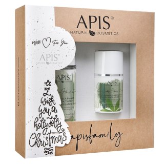 APIS Cannabis Home Care zestaw łagodząca pianka do mycia twarzy 150ml + krem łagodząco-regenerujący 50ml