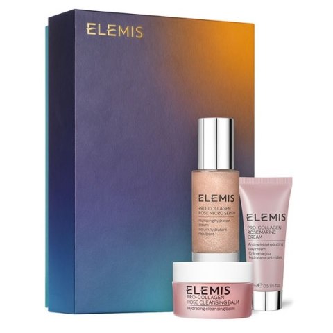 ELEMIS The Pro-Collagen Rose Icons zestaw balsam oczyszczający 15ml + serum do twarzy 30ml + krem do twarzy 15ml