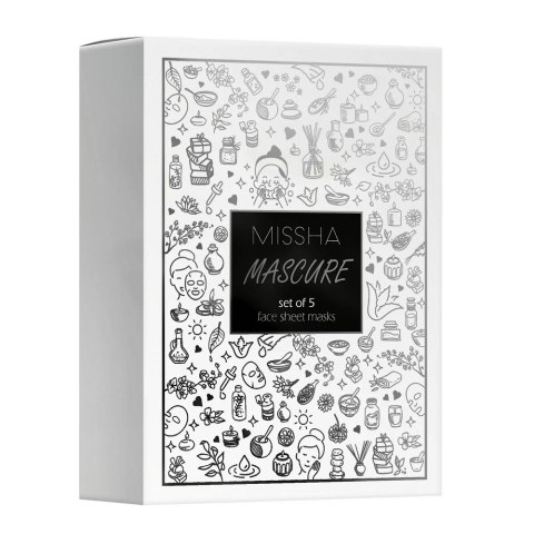 Missha Mascure Face Sheet Masks zestaw maseczek w płachcie 5x28ml Missha Mascure Face Sheet Masks zestaw maseczek w płachcie 5x28ml