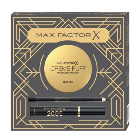 Max Factor Zestaw prasowany puder do twarzy 14g + pogrubiający tusz do rzęs 9ml + kredka do oczu 4g Max Factor Zestaw prasowany puder do twarzy 14g + pogrubiający tusz do rzęs 9ml + kredka do oczu 4g