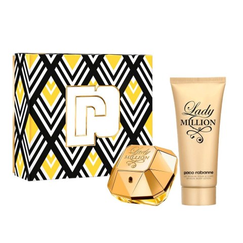 Paco Rabanne Lady Million zestaw woda perfumowana spray 80ml + balsam do ciała 100ml Paco Rabanne Lady Million zestaw woda perfumowana spray 80ml + balsam do ciała 100ml