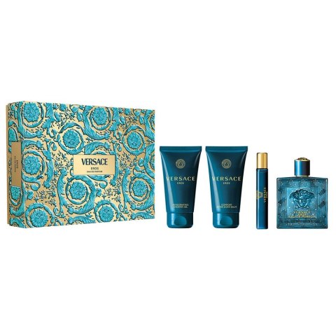 Versace Eros zestaw woda perfumowana spray 100ml + balsam po goleniu 75ml + żel pod prysznic 75ml + woda perfumowana spray 10ml Versace Eros zestaw woda perfumowana spray 100ml + balsam po goleniu 75ml + żel pod prysznic 75ml + woda perfumowana spray 10ml