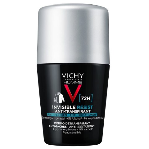 Vichy Homme Invisible Resist 72h antyperspirant w kulce przeciw śladom na ubraniach 50ml