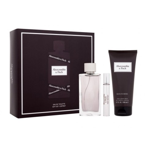 Abercrombie&Fitch First Instinct Man zestaw woda toaletowa spray 100ml + woda toaletowa 15ml + żel pod prysznic 200ml