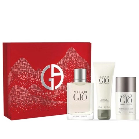 Giorgio Armani Acqua di Gio Pour Homme zestaw woda toaletowa spray 100ml + żel pod prysznic 75ml + dezodorant sztyft 75g