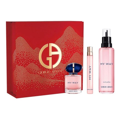 Giorgio Armani My Way zestaw woda perfumowana refill 100ml + woda perfumowana spray 30ml + woda perfumowana spray 10ml