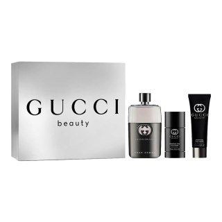 Gucci Guilty Pour Homme zestaw woda toaletowa spray 90ml + dezodorant sztyft 75ml + żel pod prysznic 50ml