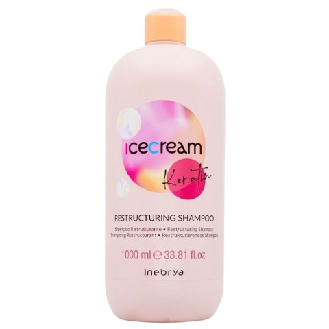 Inebrya Ice Cream Keratin Restructuring Restrukturyzujący keratynowy szampon do włosów 1000ml