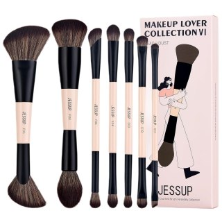 JESSUP Duo-End Brush Versatility Collection zestaw dwustronnych pędzli do makijażu Peach Dust 7szt.