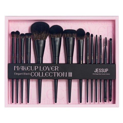 JESSUP Matte Black Versatile Brush Collection zestaw pędzli do makijażu 14szt. T336 JESSUP Matte Black Versatile Brush Collection zestaw pędzli do makijażu 14szt. T336