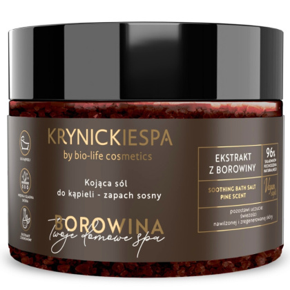 Krynickie SPA Sól do kąpieli borowinowa zapach sosny 500g