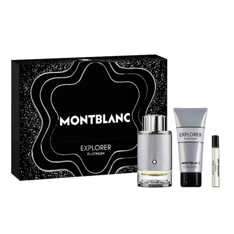 Mont Blanc Explorer Platinum zestaw woda perfumowana spray 100ml + miniatura wody perfumowanej 7.5ml + żel pod prysznic 100ml