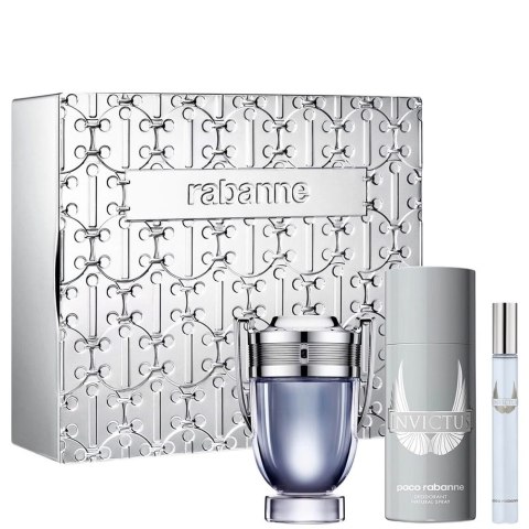 Paco Rabanne Invictus zestaw woda toaletowa spray 100ml + dezodorant spray 150ml + miniatura wody toaletowej spray 10ml