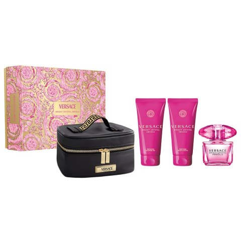 Versace Bright Crystal Absolu zestaw woda perfumowana spray 90ml + żel pod prysznic 100ml + balsam do ciała 100ml + kosmetyczka Versace Bright Crystal Absolu zestaw woda perfumowana spray 90ml + żel pod prysznic 100ml + balsam do ciała 100ml + kosmetyczka