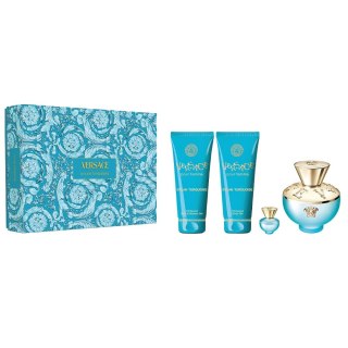 Versace Dylan Turquoise Pour Femme zestaw woda toaletowa spray 100ml + żel do ciała 100ml + żel pod prysznic 100ml + miniatura wody toal