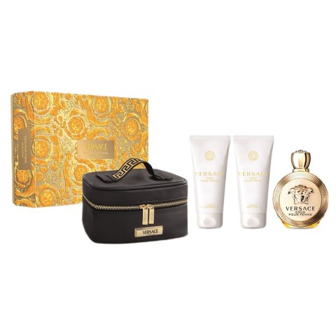 Versace Eros Pour Femme zestaw woda perfumowana spray 100ml + balsam do ciała 100ml + żel pod prysznic 100ml + kosmetyczka Versace Eros Pour Femme zestaw woda perfumowana spray 100ml + balsam do ciała 100ml + żel pod prysznic 100ml + kosmetyczka