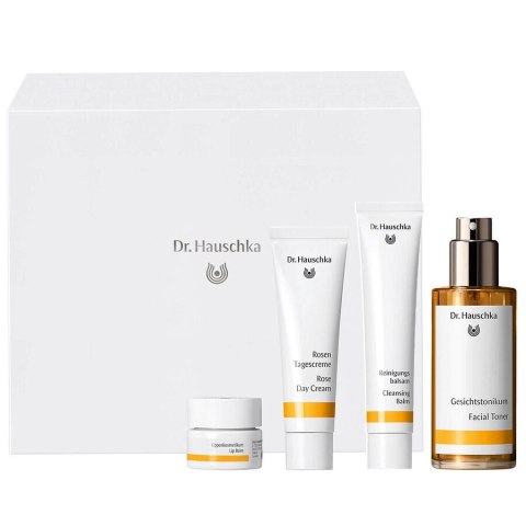 Dr. Hauschka Beautiful Face zestaw tonik odświeżający 100ml + krem na dzień 30ml + balsam oczyszczający 75ml + balsam do ust 4.5ml