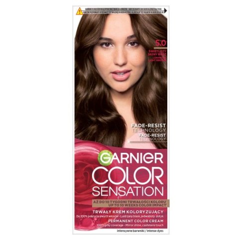 Garnier Color Sensation krem koloryzujący do włosów 5.0 Świetlisty Jasny Brąz