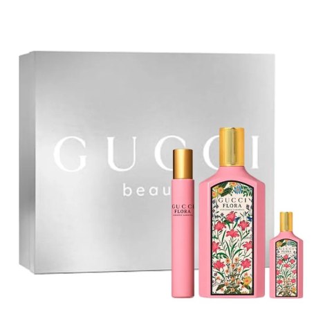 Gucci Flora Gorgeous Gardenia zestaw woda perfumowana spray 100ml + woda perfumowana spray 10ml + miniatura wody perfumowanej 5ml