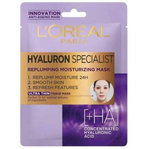 L'Oreal Paris Hyaluron Specialist wypełniająca nawilżeniem maska w płachcie 30g