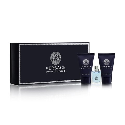 Versace Pour Homme zestaw miniatura wody toaletowej 5ml + balsam po goleniu 25ml + szampon 25ml