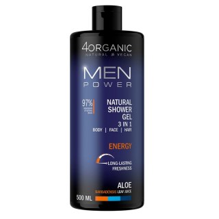 4organic Men Power naturalny żel pod prysznic 3w1 Energy 500ml