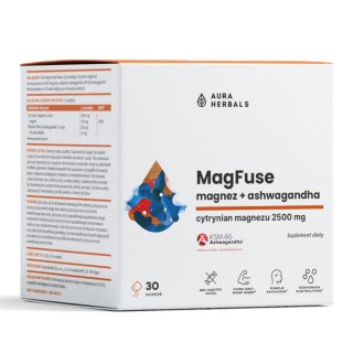 Aura Herbals MagFuse magnez + ashwagandha suplement diety 30 saszetek