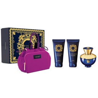 Versace Dylan Blue Pour Femme zestaw woda perfumowana spray 100ml + żel pod prysznic 100ml + balsam do ciała 100ml + torba kosmetyczna