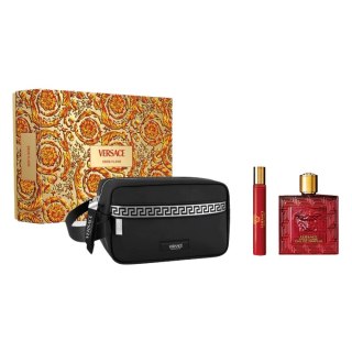 Versace Eros Flame zestaw woda perfumowana spray 100ml + woda perfumowana spray 10ml + kosmetyczka