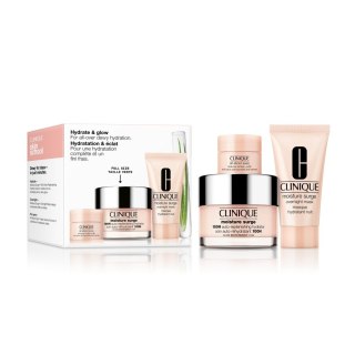 Clinique Hydrate + Glow zestaw krem nawilżający 50ml + maseczka do twarzy 30ml + krem-żel pod oczy 5ml