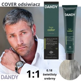 Dandy Hair Color Krem Koloryzujący Farba dla Mężczyzn Odsiwiacz do Włosów 0.18 Jasny Srebrny 60ml