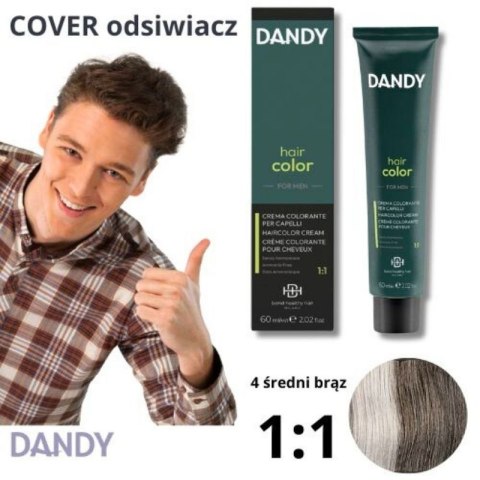 Dandy Hair Color Krem Koloryzujący Farba dla Mężczyzn Odsiwiacz do Włosów 4 Kasztan 60ml