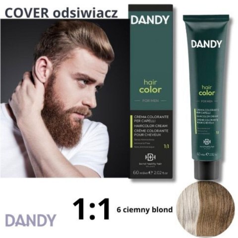 Dandy Hair Color Krem Koloryzujący Farba dla Mężczyzn Odsiwiacz do Włosów 6 Ciemny Blond 60ml Dandy Hair Color Krem Koloryzujący Farba dla Mężczyzn Odsiwiacz do Włosów 6 Ciemny Blond 60ml
