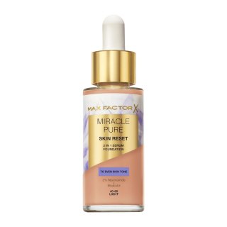 Max Factor Miracle Pure 2w1 Skin Reset pielęgnujący podkład z serum o wegańskiej formule 40-60 Light 30ml