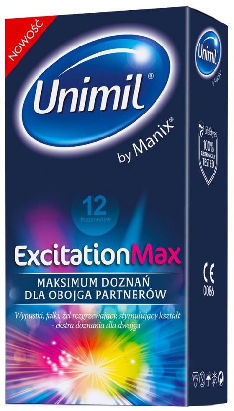 Unimil Excitation Max prezerwatywy 12szt Unimil Excitation Max prezerwatywy 12szt
