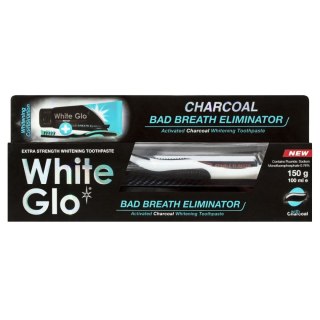 White Glo Charcoal Bad Breath Eliminator pasta węglowa odświeżająca oddech 100ml + szczoteczka