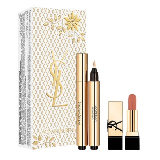 Yves Saint Laurent Touche Eclat zestaw korektor rozświetlający 2.5ml + mini pomadka do ust Nude Muse 1.3g