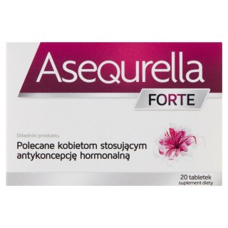 Asequrella Forte Suplement diety wspomagający organizm przy stosowaniu antykoncepcji hormonalnej 20 tabletek