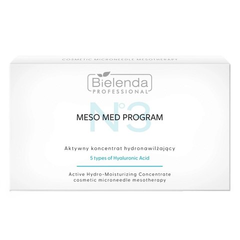 Bielenda Professional Meso Med Program aktywny koncentrat hydronawilżający z 5 formami kwasu hialuronowego 10x3ml Bielenda Professional Meso Med Program aktywny koncentrat hydronawilżający z 5 formami kwasu hialuronowego 10x3ml
