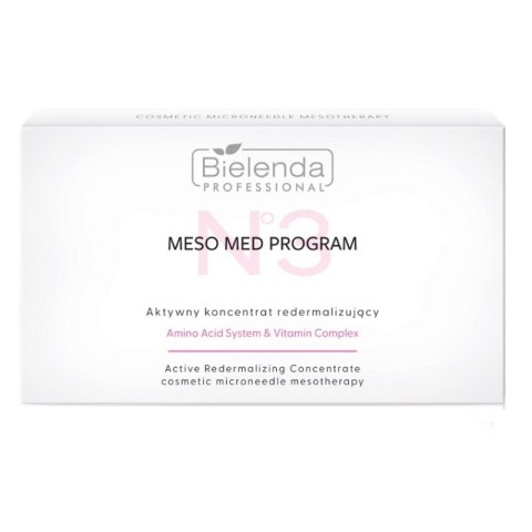 Bielenda Professional Meso Med Program aktywny koncentrat redermalizujący z aminokwasami i kompleksem witaminowym 10x3ml Bielenda Professional Meso Med Program aktywny koncentrat redermalizujący z aminokwasami i kompleksem witaminowym 10x3ml