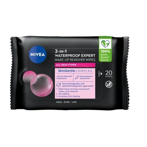 Nivea MicellAir profesjonalne chusteczki do demakijażu 20szt Nivea MicellAir profesjonalne chusteczki do demakijażu 20szt
