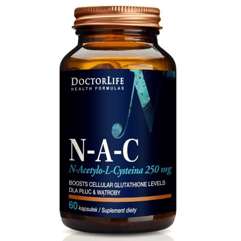 Doctor Life N-A-C n-acetylo-l-cysteina 250mg suplement diety 60 kapsułek Doctor Life N-A-C n-acetylo-l-cysteina 250mg suplement diety 60 kapsułek