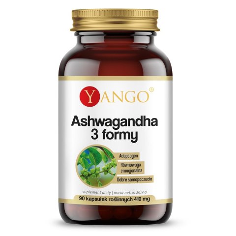 Yango Ashwagandha 3 formy suplement diety 90 kapsułek Yango Ashwagandha 3 formy suplement diety 90 kapsułek
