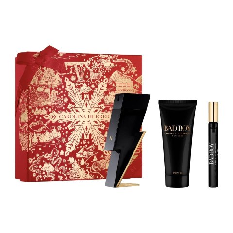 Carolina Herrera Bad Boy zestaw woda toaletowa spray 100ml + żel pod prysznic 100ml + miniatura wody toaletowej 10ml Carolina Herrera Bad Boy zestaw woda toaletowa spray 100ml + żel pod prysznic 100ml + miniatura wody toaletowej 10ml