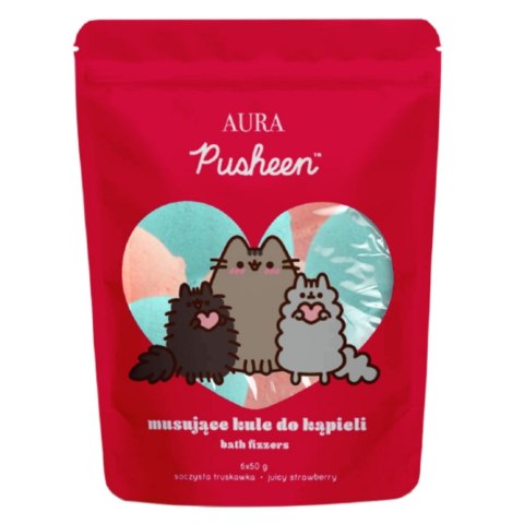 Pusheen Bath Fizzers musujące kule do kąpieli Soczysta Truskawka 6x50g Pusheen Bath Fizzers musujące kule do kąpieli Soczysta Truskawka 6x50g