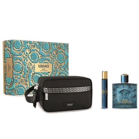 Versace Eros zestaw woda toaletowa spray 100ml + woda toaletowa spray 10ml + kosmetyczka Versace Eros zestaw woda toaletowa spray 100ml + woda toaletowa spray 10ml + kosmetyczka