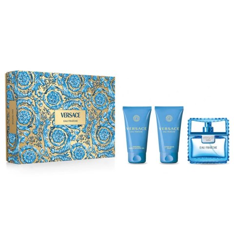 Versace Man Eau Fraiche zestaw woda toaletowa spray 50ml + żel pod prysznic 50ml + balsam po goleniu 50ml Versace Man Eau Fraiche zestaw woda toaletowa spray 50ml + żel pod prysznic 50ml + balsam po goleniu 50ml