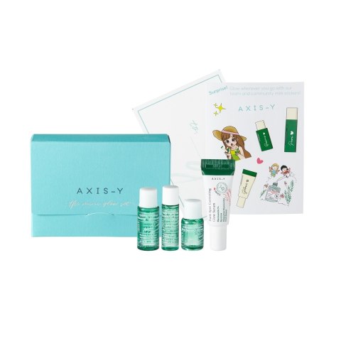 AXIS-Y The Mini Glow Set zestaw żel do mycia twarzy 8ml + tonik do twarzy 5ml + ampułka do twarzy 5ml + serum do twarzy 5ml AXIS-Y The Mini Glow Set zestaw żel do mycia twarzy 8ml + tonik do twarzy 5ml + ampułka do twarzy 5ml + serum do twarzy 5ml
